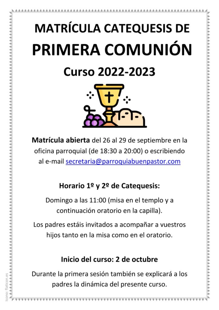 Cartel inscripción catequesis_Buen Pastor 2022